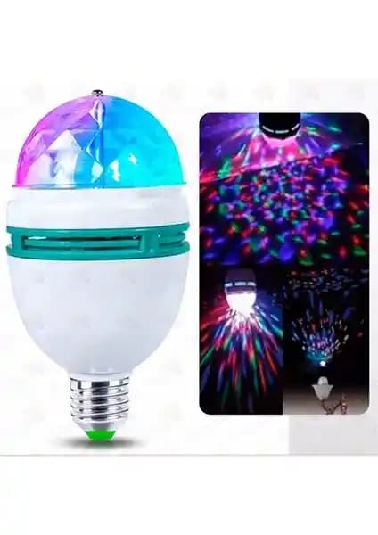 Classiy Home Renkli Disko Ampülü Hareketli Dönen LED Işıkla Atmosferi Canlandırır
