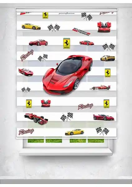 Çocuk Odası İçin Renkli ve Eğlenceli Ferrari Temalı Perde Önerileri