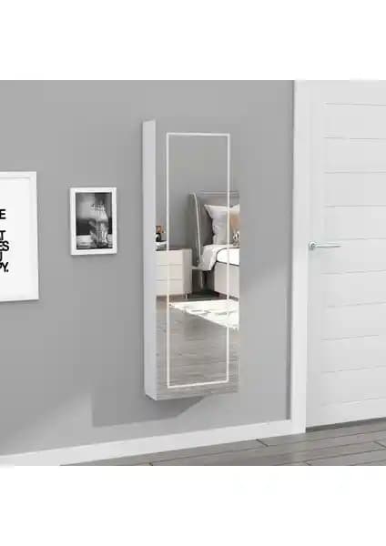 Decobox Paris LED Aydınlatmalı Boy Aynalı Takı Dolabı Modern ve Fonksiyonel Tasarım