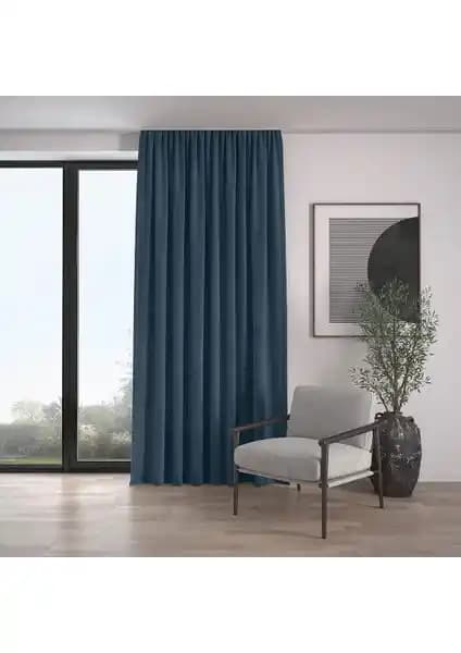 Demor Home Kadife Dokulu Ekstrafor Büzgülü Güvercin Mavisi Fon Perde Özellikleri ve Kullanım Rehberi