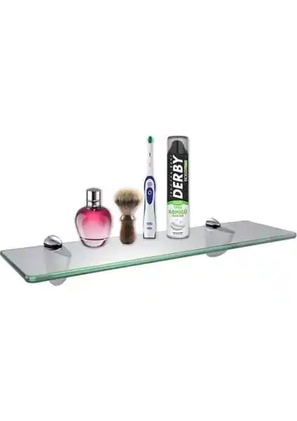 Depolife Tekli Cam Raf Seti 45Cm X 12Cm Modern ve Dayanıklı Depolama Çözümü