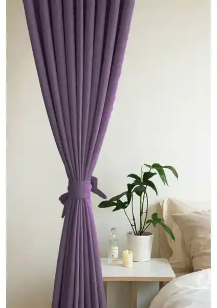 Devor Kadife Görünümlü Kalın Bej Fon Perde Ev Dekorasyonuna Zarif Dokunuş