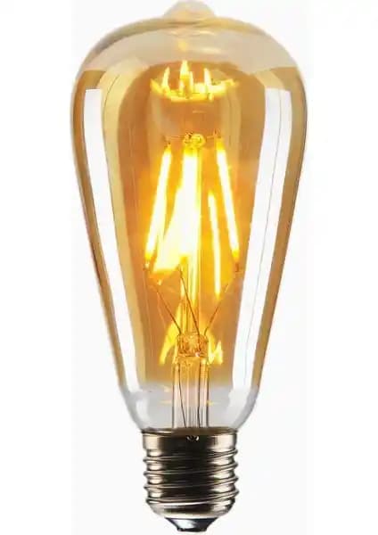 Edison ST64 Flamanlı 4W LED Rustik Dekoratif Ampul ile Estetik ve Enerji Verimli Aydınlatma Sağlayın