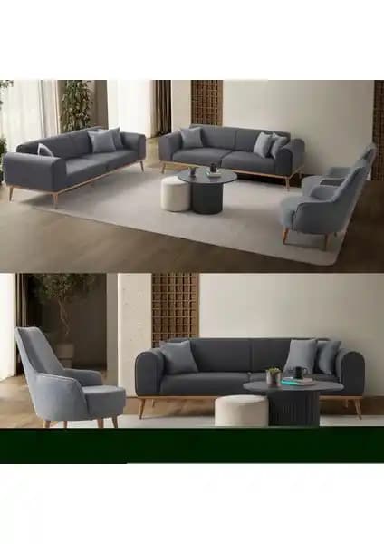 Edsy Home Rebul 3+3+1+1 Modern Antrasit Renkli Koltuk Takımı ve Özellikleri