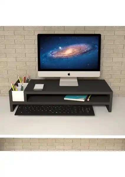 Emkawood Sally Siyah Laptop Standı: Ergonomik ve Dayanıklı Ofis Aksesuarı