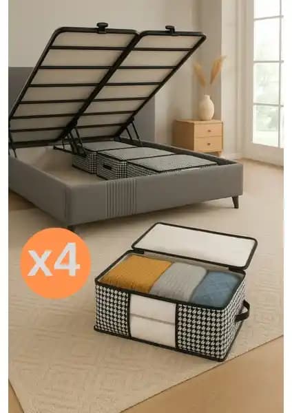 Formeya Baza ve Yatak Altı Uyumlu Lüks Pencereli Dolap Düzenleyici Hurç Seti