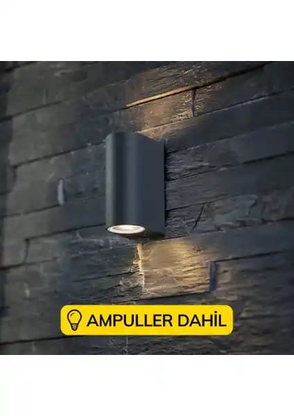 Full Reyon Çift Yönlü Dekoratif Duvar Aplikleri Gün Işığı ve Antrasit Renk Seçenekleriyle