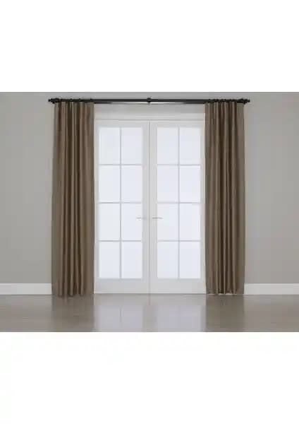 Gauze Fabric Tasarım Blackout Karartma Perde Koyu Bej Modern İç Mekan Dekorasyonu