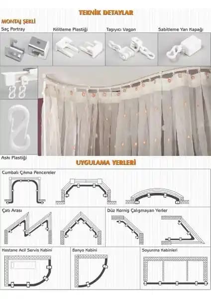 Görgün Esnek Oryantal Kıvrılıp Bükülen Perde Rayı Korniş Sistemi Özellikleri ve Uygulama Alanları