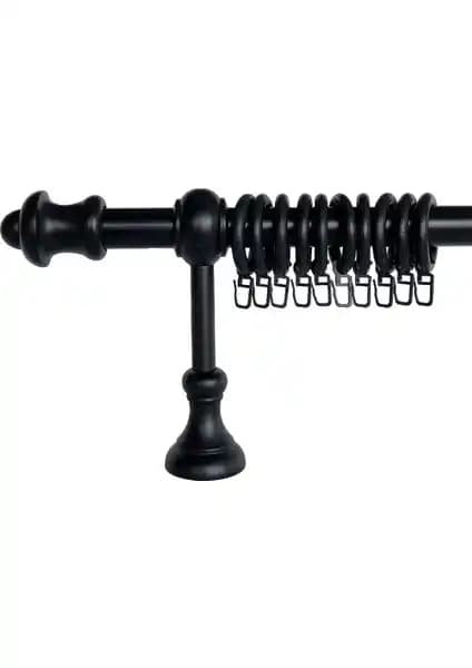 Halim Perdesan 100 cm Siyah Ahşap Rustik Perde Askısı Dekoratif ve Dayanıklı Tasarım