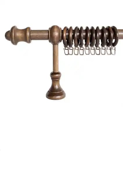 Halim Perdesan 125 cm Ceviz Rengi Rustik Ahşap Perde Askısı: Estetik ve Dayanıklı Tasarım