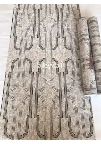 Halleywall 2446 Gri Desenli 3D Duvar Kağıdı Modern ve Şık Dekorasyon Seçeneği