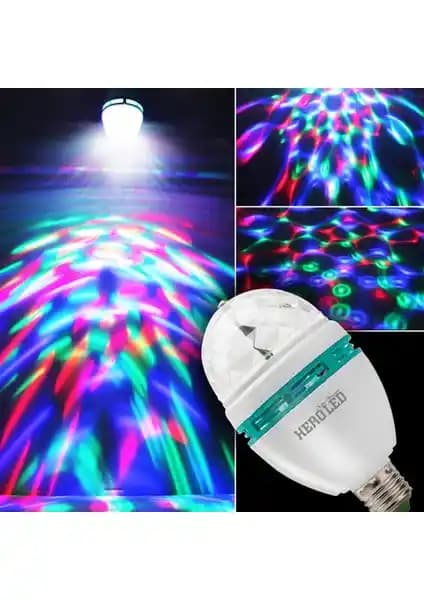 Hero Led Renkli Disko Ampulü Lambası E27 Duy ile Atmosferi Canlandıran Modern Tasarım