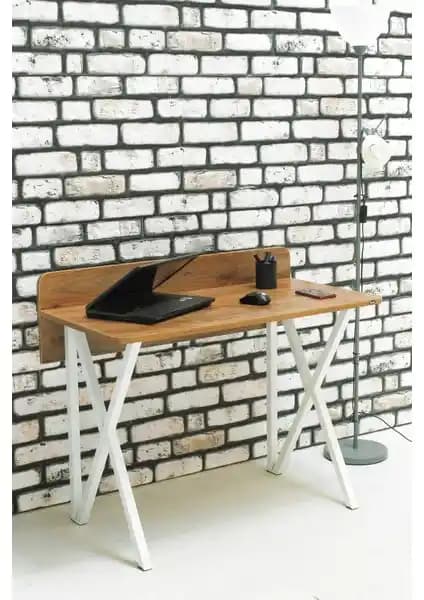 Hey Modüler Mobilya Rüya Ceviz Beyaz Ayak Çalışma Masası Modern ve Ergonomik Tasarım Özellikleri