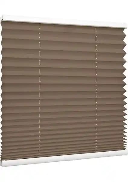 Kidmex Kahve Rengi Plise Katlanır Cam Balkon Perdesi Estetik ve Fonksiyonel Çözüm