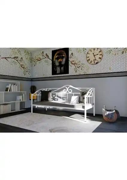 Metalia Delux Sedir Beyaz Minderli Mobilya - Şık ve Dayanıklı Oturma Çözümü