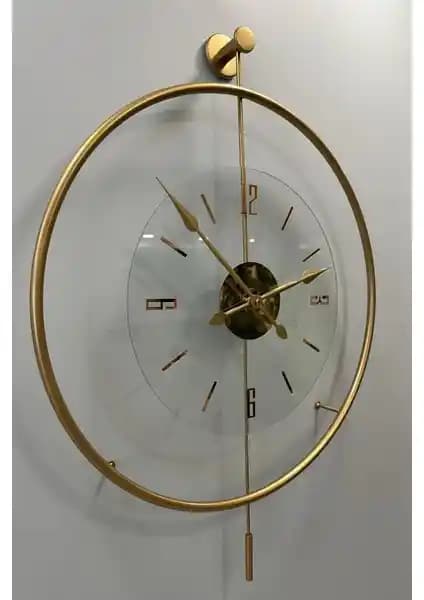 MetaQuartz Aksesuar Modern ve Şık Duvar Saati 50x75 cm Gold Luxry Tasarımı