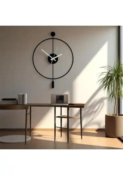Modern Minimalist Siyah Çelik Duvar Saati ile Dekorasyonunuza Şıklık Katın