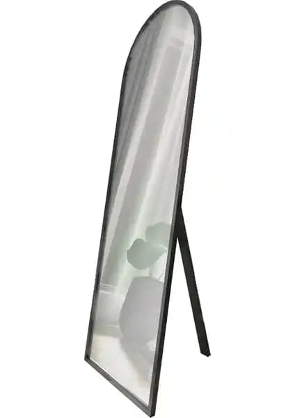 Modern Siyah Oval Çerçeveli Ayaklı Boy Aynası - Şık ve Dayanıklı Tasarım