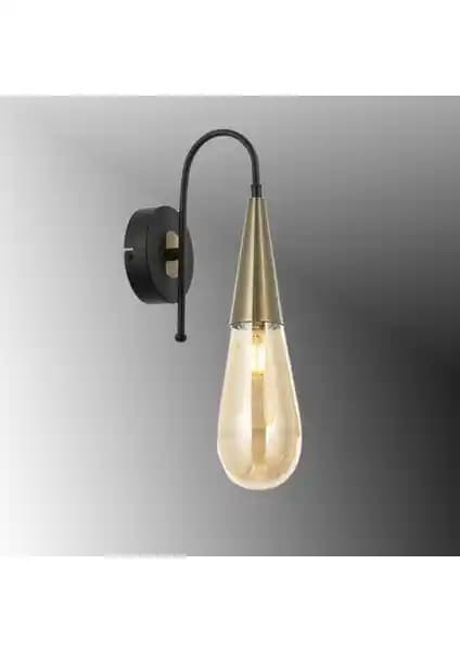 Modern ve Estetik Siyah Damla Modeli Eskitme Tekli Aplik Aydınlatma Çözümü