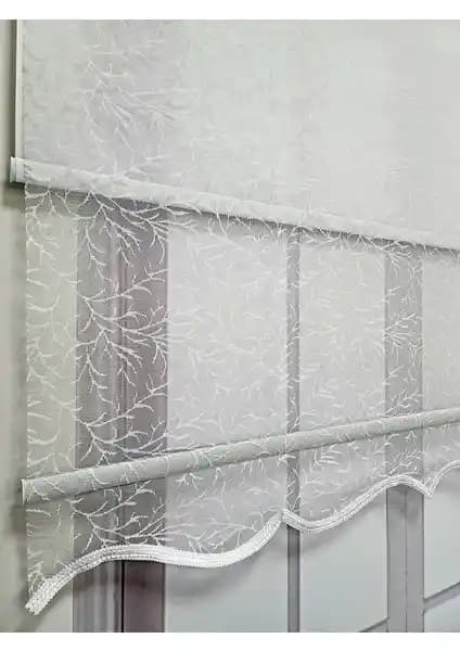 Modern ve Fonksiyonel Çift Mekanizmalı Ekru Tül Stor Perde BBB MT2013