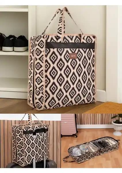 Morport 6 Bölmeli Desenli Ayakkabı Hurcu Seyahatlerde Koruma ve Düzen Sağlar