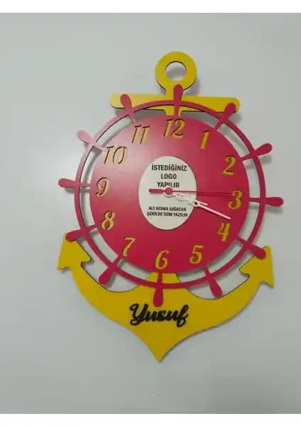 MRC Hediye Sepeti Duvar Saati Denizcilik Temalı Şık ve Dayanıklı Dekoratif Saat