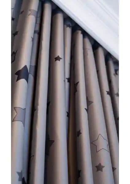 Ne Bumu Blackout Gri Yıl<dı>zlı Büzgülü Karartma Perde: Modern ve Dayanıklı İç Mekan Perdesi