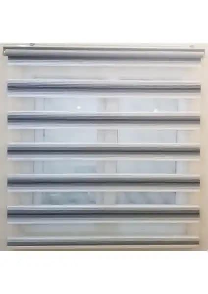 Net Perde Gri Renk Geçişli Pliseli Zebra Perde Modern Mekânlar İçin Uygun Seçenek