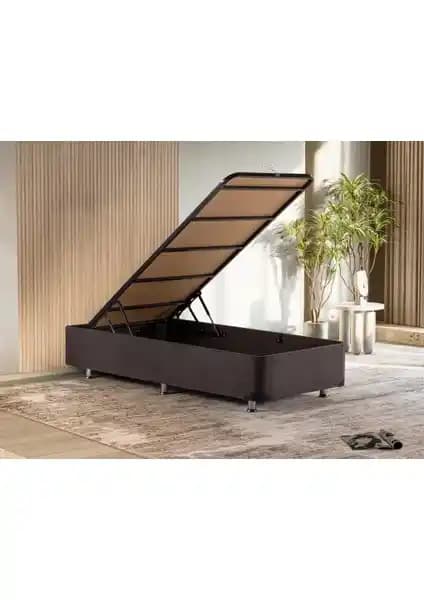 Niron Ela Füme Metal Yatak Bazaı 80x180 cm dayanıklı ve modern tasarım