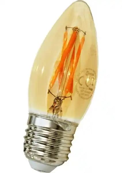 Orbus Rustik Amber Dekoratif Ampul E-27 4 W Sıcak Renkli Estetik Aydınlatma