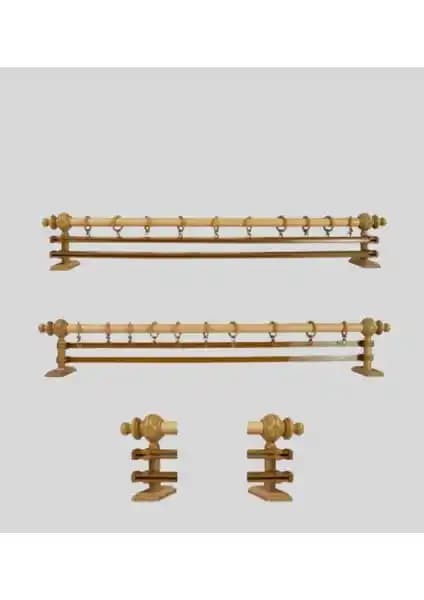 Orlenda Ahşap Başlıklı Alüminyum Boru Rustik Perde Askısı Detayları ve Kullanım Özellikleri