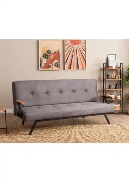 Pafu Zven Üçlü Yataklı Koltuk Soho Gri Modern ve Çok Fonksiyonlu Mobilya Seçenekleri