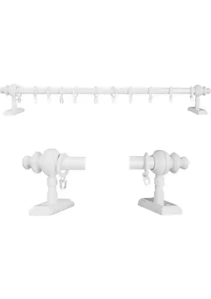 Perdejim Beyaz Raysız Ahşap Rustik Perde Askısı: Dayanıklı ve Estetik Tasarım