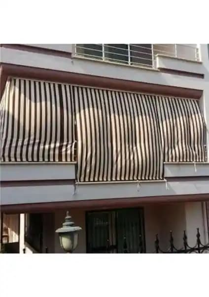 Perhal Kahve Krem Çizgili Balkon Perdesi: Estetik ve Fonksiyonellik Bir Arada