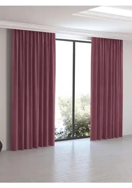 Perle Home Günlük Serisi Gül Kurusu Ada Fon Perde Modern ve Şık Tasarım