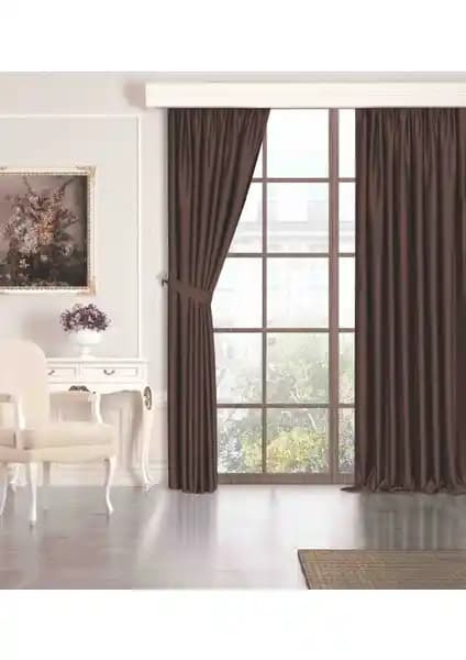 Perle Quartz Blackout Serisi Kahverengi Güneşlik Perde Estetik ve Fonksiyonel Tasarım