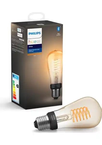 Philips Hue W Filament Ampul ST64 E27 Sarı Işık Bluetooth ile Şık ve Akıllı Aydınlatma
