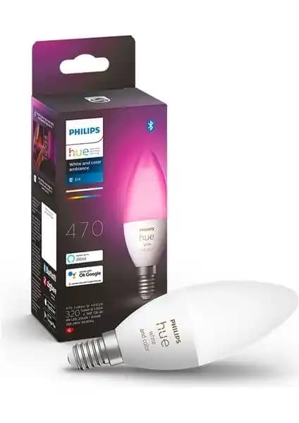 Philips HueWCA 5.3W E14 Renkli Akıllı Ampul B39: Modern ve Enerji Verimli Aydınlatma Çözümü