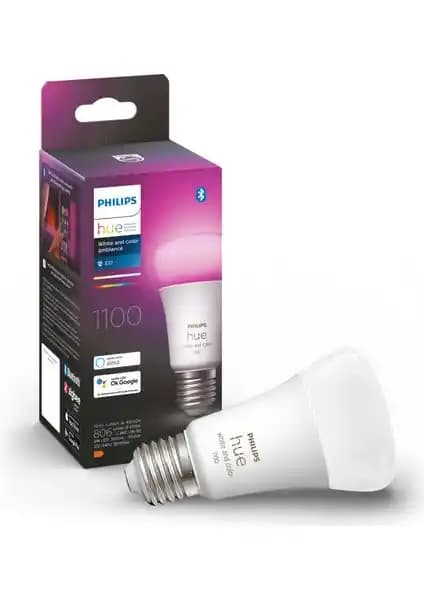 Philips HueWCA 9-75W E27 1100 Lumen Renkli Akıllı Ampul Modern ve Çok Yönlü Aydınlatma Çözümü