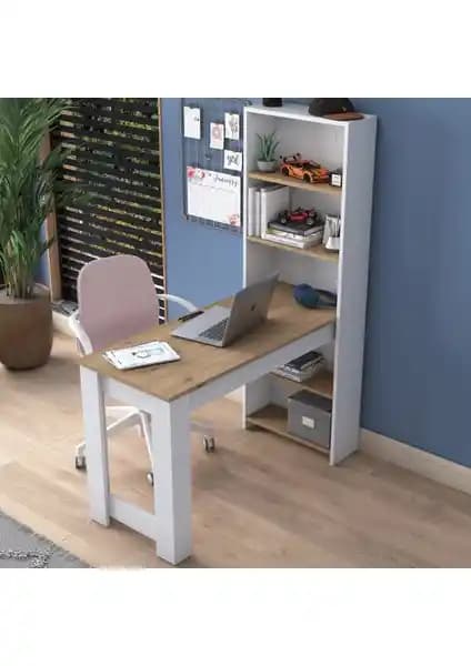 Rani HA106 Raflı Çalışma Ofis Bilgisayar Masası Modern Tasarım ve Dayanıklılık
