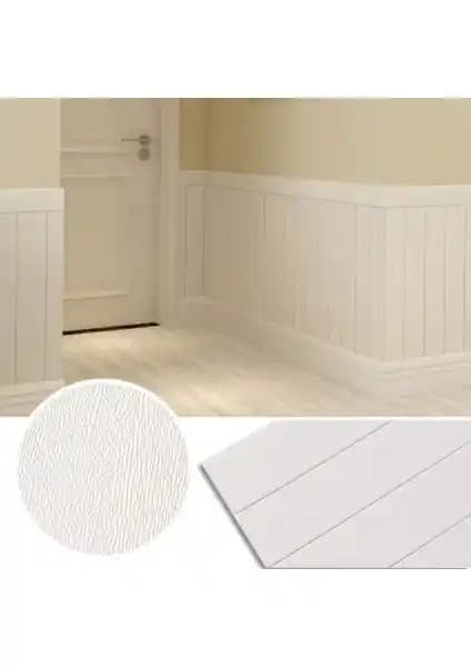 Renkli Duvarlar Beyaz Lambiri 3D Kendinden Yapışkanlı Duvar Kağıdı ile Modern İç Mekan Dekorasyonu