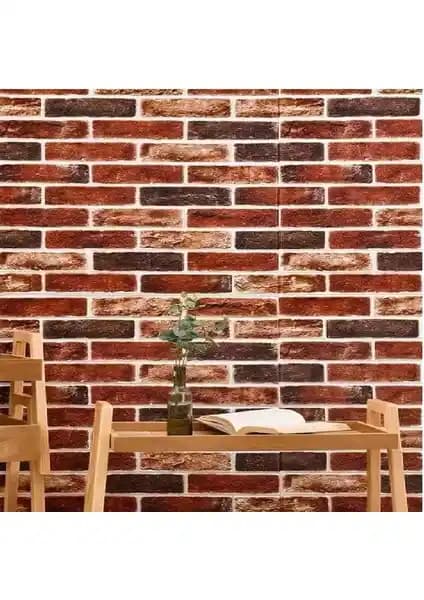 Renkli Taş Tuğla Desenli Kendinden Yapışkanlı Duvar Kağıdı İç Mekan Dekorasyonu İçin