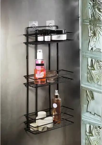 Sas Paslanmaz Yapışkanlı Duş Rafı Modern ve Dayanıklı Banyo Düzeni Çözümü