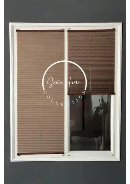 Serin Home Collection Kahverengi Katlanabilir Plise Perde: Şık ve Pratik İç Mekan Dekorasyonu