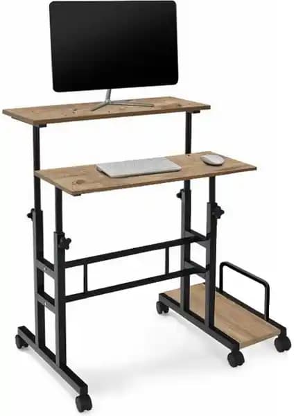 Servetavcı Yükseklik Ayarlı Ceviz Renkli Bilgisayar ve Çalışma Masası, Modern Ofis Tasarımı İçin İdeal