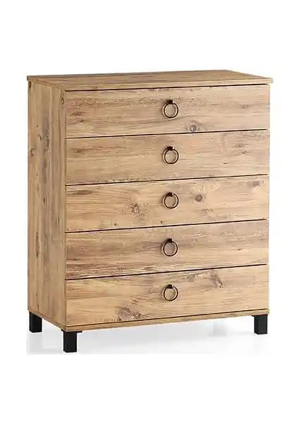 Sivas Gözde Ekonomik 5 Çekmeceli Modern Şifonyer Yatak Odası ve Dekorasyon İçin Uygun