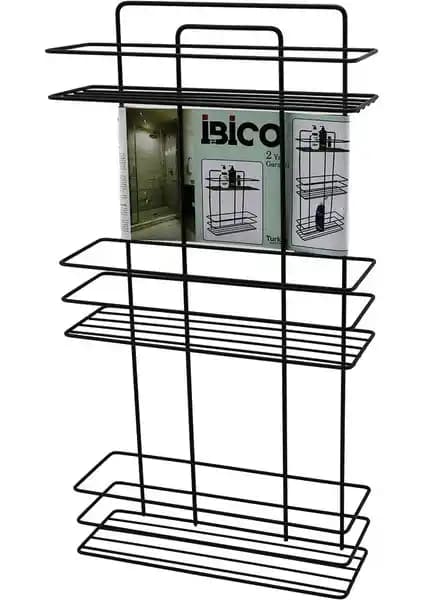 Sprout Siyah 3 Katlı Dikdörtgen Metal Banyo Köşelikleri Modern ve Fonksiyonel Tasarım