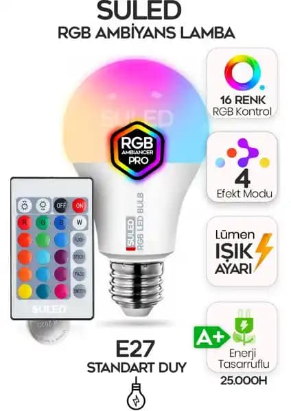 Suled RGB LED Ampül ile Enerji Tasarruflu ve Renkli Atmosferler Yaratma