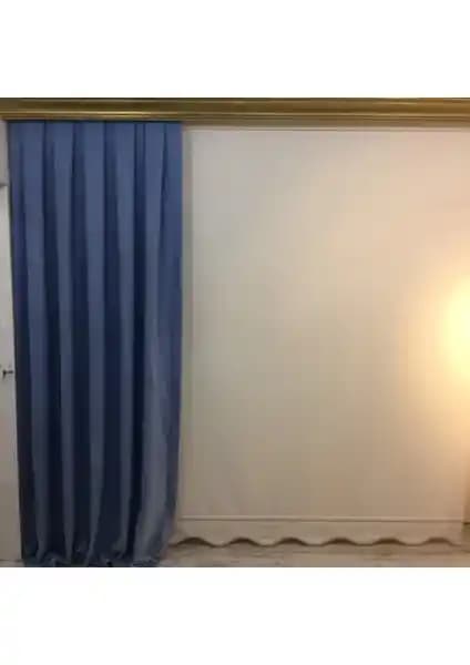 Taç Pileli Fon Perde Mavi: Modern ve Dayanıklı Ev ve Ofis Dekorasyonu İçin